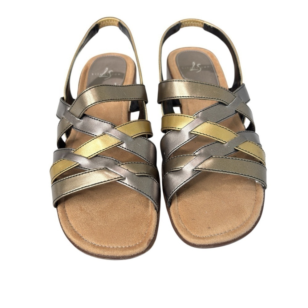 Lifestride Margarita Metallic Slingback Wedge Heel Sandals Womens Shoes Size 6.5 - Picture 11 of 15
